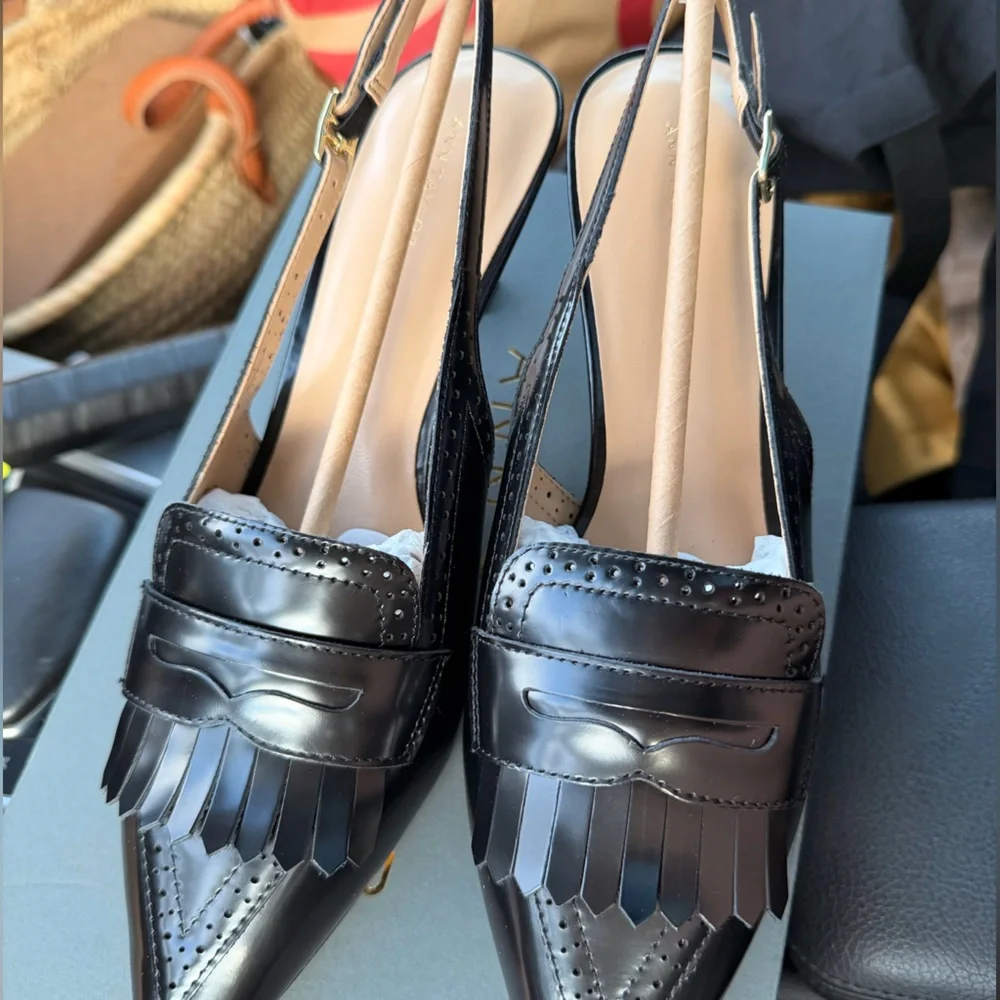 Ann Taylor Leather Kiltie Slingback Pump - Picture 4 of 5